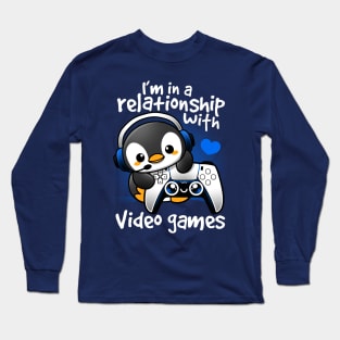 Penguin relationship with video games Long Sleeve T-Shirt